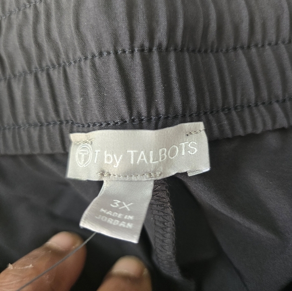 New Talbots Cropped Athletic Pants Sz 3X Plus Black Pull On 42x23 - Picture 8 of 10